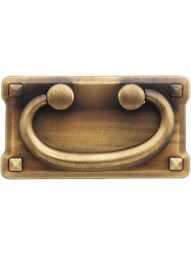 Large Mission Style Drawer Pull in Antique Brass.